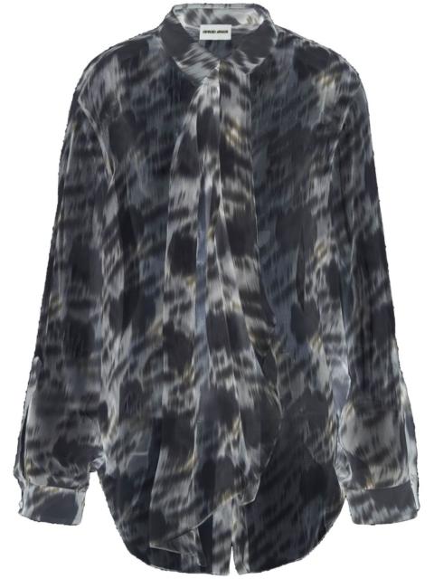 GIORGIO ARMANI abstract-print silk shirt