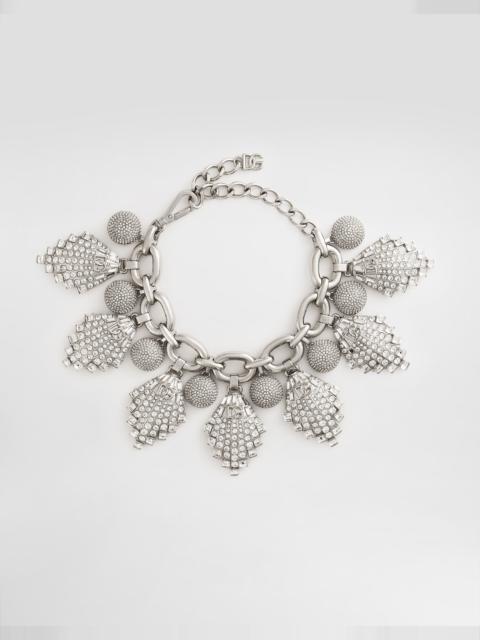 Dolce & Gabbana Maxi-necklace with chain, rhinestones accents and DG logo