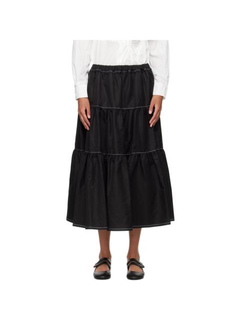 TAO Comme Des Garçons Black Tiered Midi Skirt
