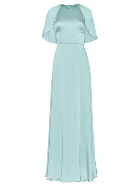 LELA ROSE Plisse Chiffon Capelet Gown