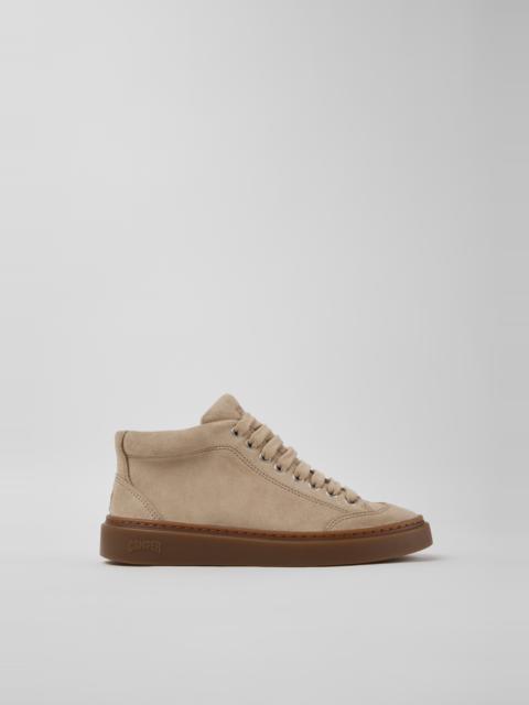 CAMPER Runner Twentyfive Beige Suede Sneakers for Women.