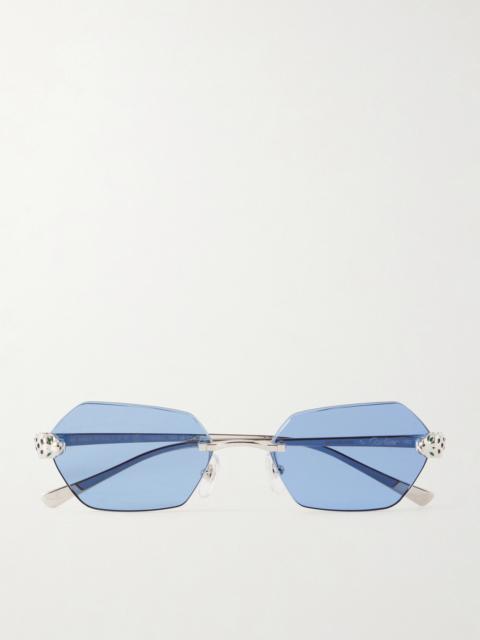 Cartier Panthère de Cartier Rimless Silver-Tone Sunglasses