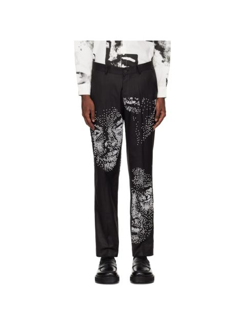 KidSuper Black Beaded Faces Suit Trousers