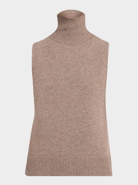 BRANDON MAXWELL Bruno Turtleneck Sleeveless Sweater