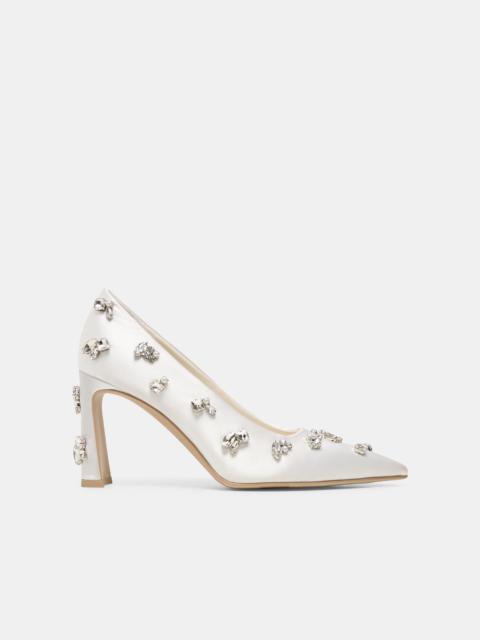 dolce vita KAYNA RHINESTONE HEELS WHITE SATIN