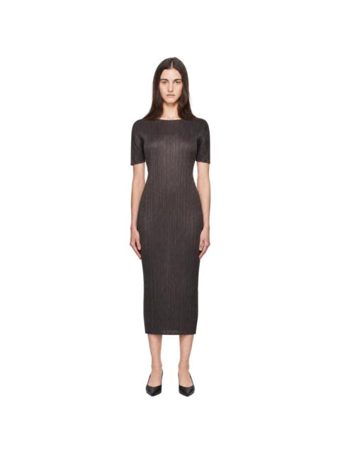 Pleats Please Issey Miyake Gray Monthly Colors August Midi Dress
