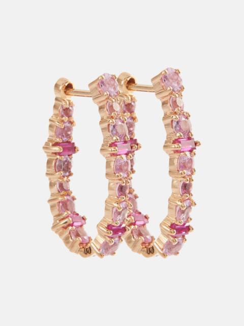 ILEANA MAKRI Rivulet 18kt gold hoop earrings with sapphires and rubies