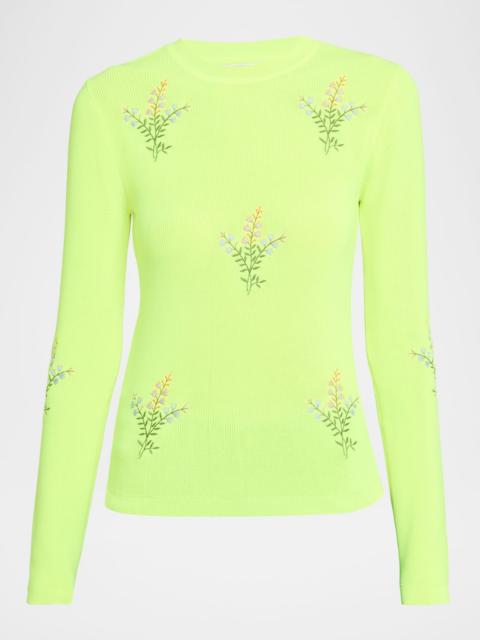 ESSENTIEL ANTWERP Jardens Embroidered Rib-Knit Sweater