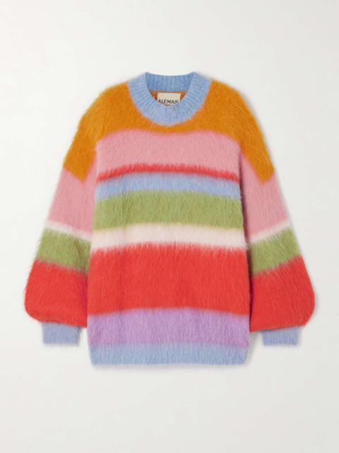 ALÉMAIS Sporty striped brushed alpaca-blend sweater