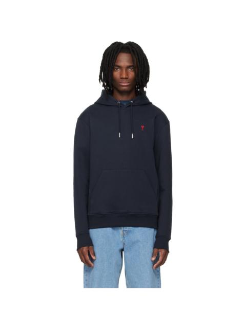 AMI Paris Navy Cotton Ami de Coeur Hoodie