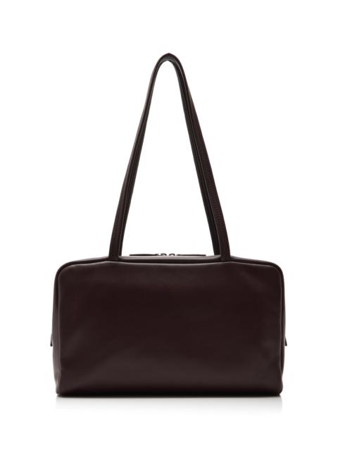 The Row Astra Leather Bowling Bag burgundy