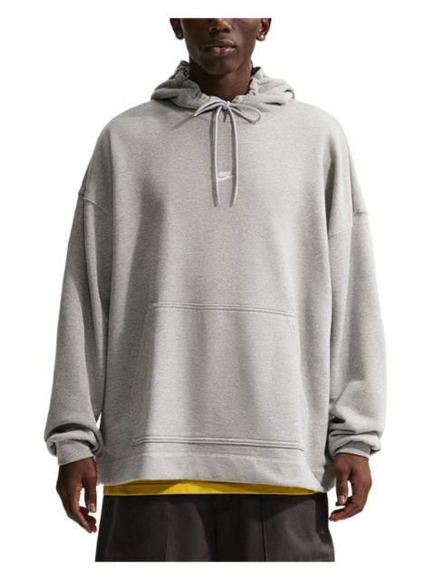 Sportswear Club Oversized French Terry Pullover Hoodie Dark Grey Heather