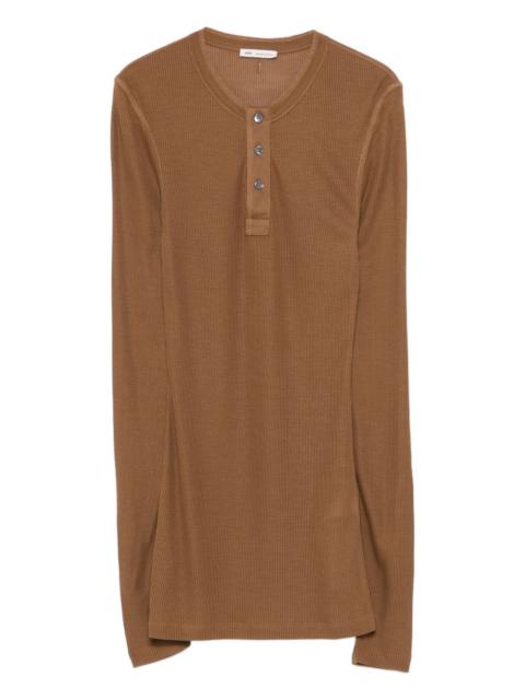 AMI Paris ribbed henley top