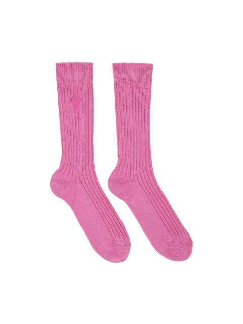 AMI Paris Pink Ami de Cœur Socks