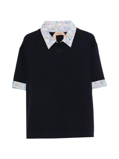N°21 floral-collar T-shirt