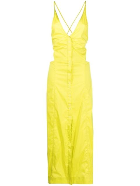 GANNI crossover-strap button-fastening dress