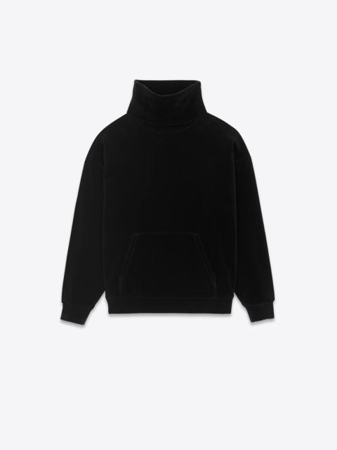 SAINT LAURENT turtleneck sweatshirt in velvet