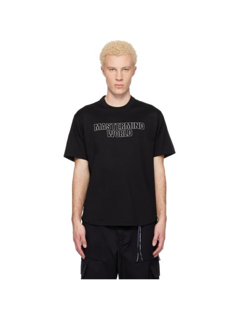 MASTERMIND WORLD Black MW Mixed-Fabric SS T-shirt