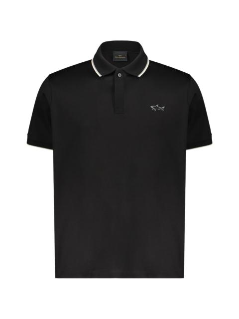 Paul & Shark logo-embroidered tipped-trim polo shirt