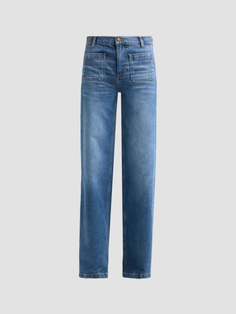 RAMY BROOK Women's Cleo Mid-Rise Straight Jeans - Mid Cerulean