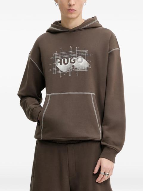 HUGO logo-print hoodie