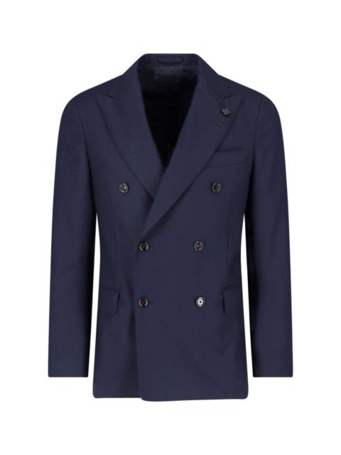 LARDINI DOUBLE-BREASTED WOOL BLAZER