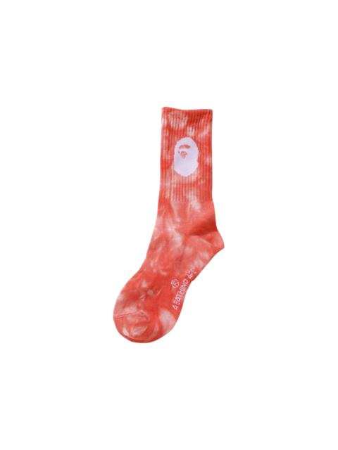 A BATHING APE® BAPE Ape Head Tie Dye Socks 'Red'