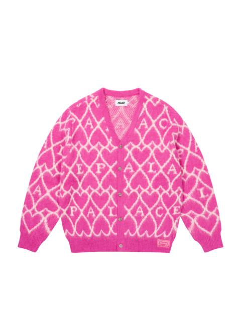 PALACE HAIRY HEART KNIT PINK
