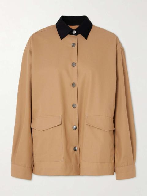 MARIA McMANUS Corduroy-trimmed organic cotton-twill jacket Camel