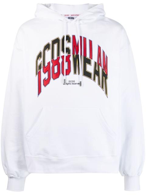 GCDS logo-print cotton hoodie