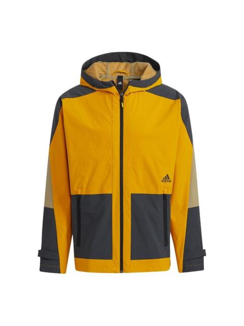 adidas adidas Th Wv Block Jkt Colorblock Hooded Jacket Gold Color H40225