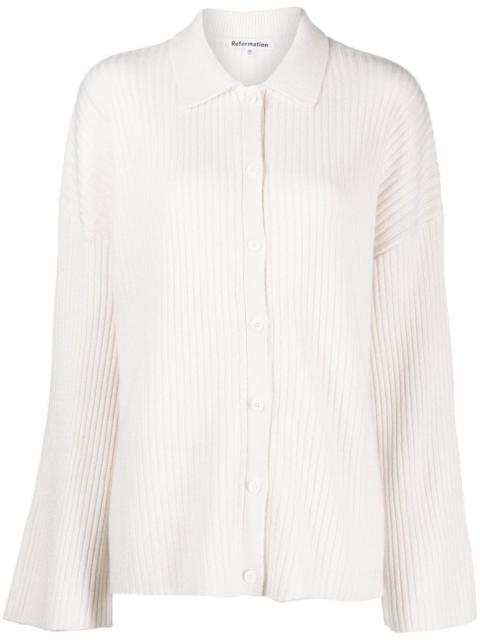 Reformation Fantino cashmere collared cardigan