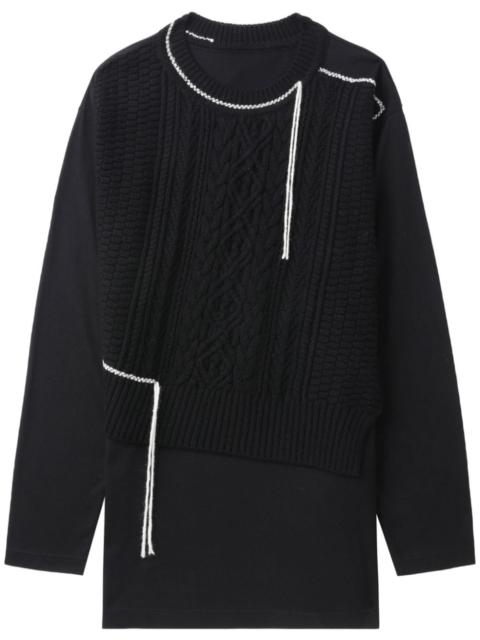 Y's decorative-stitch long-sleeve jumper