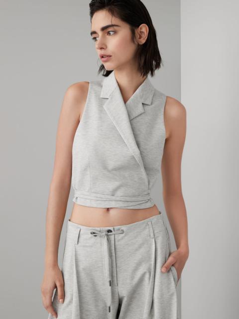 Brunello Cucinelli Couture interlock wrap vest with monili