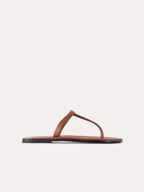 Totême The t-strap sandal tan grain