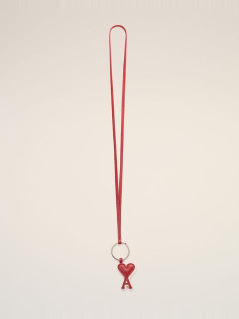 AMI Paris RED COWHIDE LEATHER KEYRING WITH AMI DE COEUR