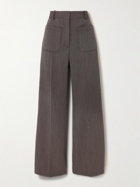 Victoria Beckham Alina Wool-jacquard Flared Pants