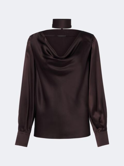 Max Mara Elegante scarf-detail silk satin blouse