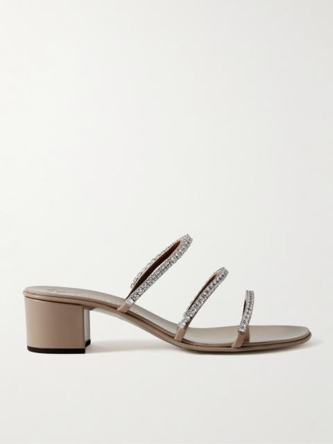 Giuseppe Zanotti Roll Crystal-embellished Leather Sandals