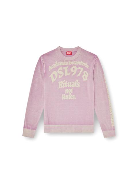 Diesel TREATED COTTON JUMPER WITH SLOGAN