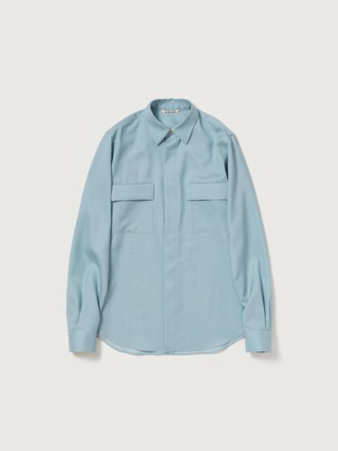 AURALEE WOOL HERRINGBONE OVERSHIRT