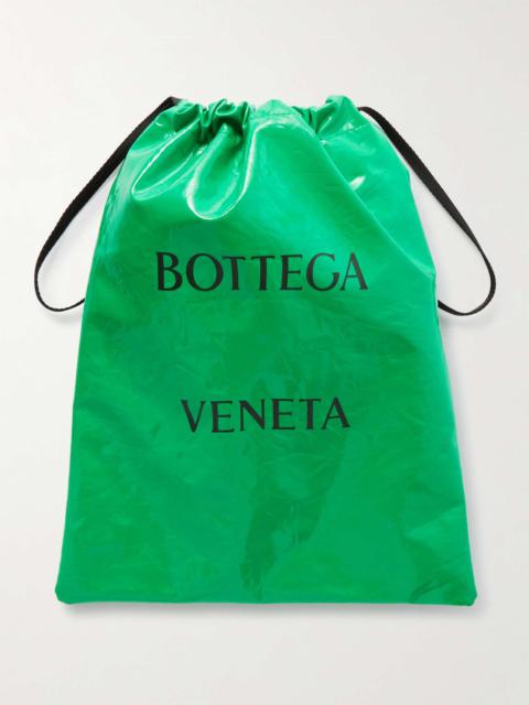 Bottega Veneta Logo-Print Crinkled Coated-Shell Tote Bag