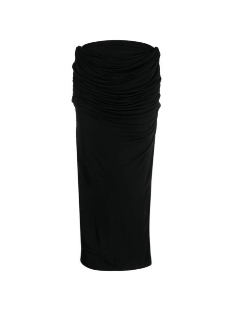 Paris Georgia draped midi straight skirt