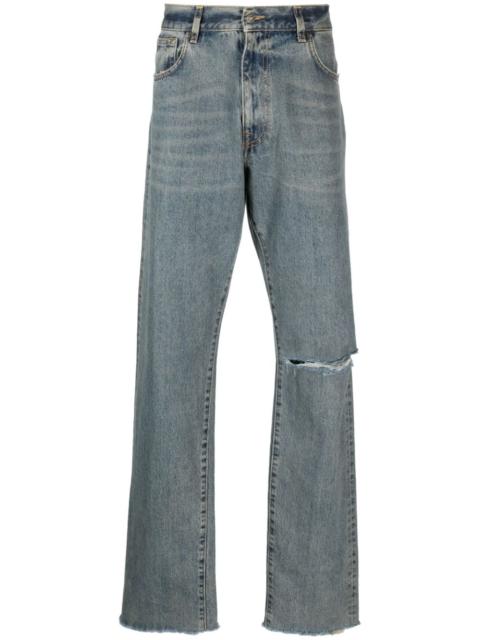 424 mid-rise rip-detail jeans