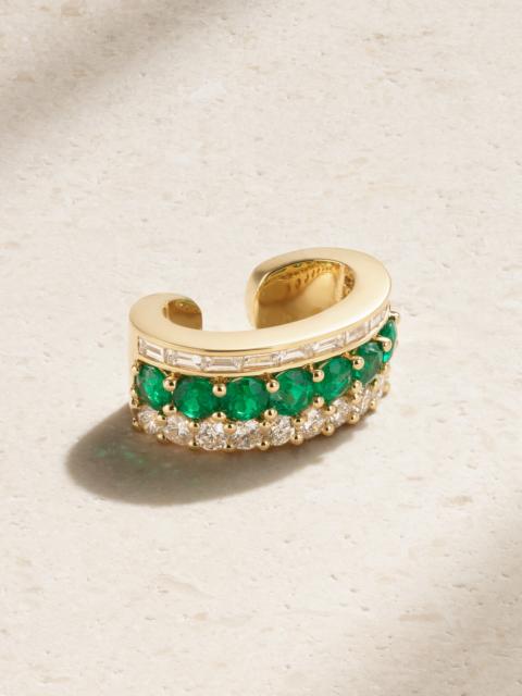 ANITA KO Lola 18-karat Gold, Emerald And Diamond Ear Cuff