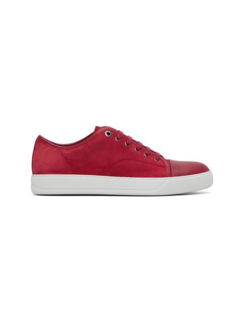 Lanvin Red DBB1 Leather & Suede Sneakers