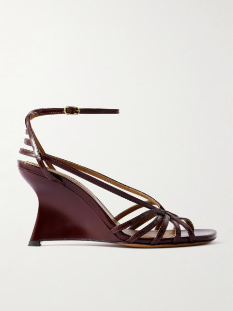 Zimmermann Aura Glossed-leather Wedge Sandals