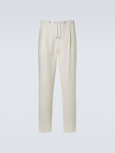 GIORGIO ARMANI Linen canvas tapered pants