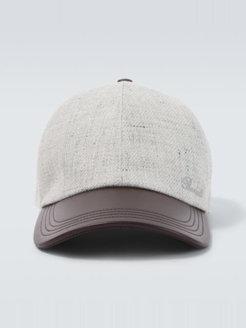 Berluti Leather-trimmed linen, wool, and silk baseball cap