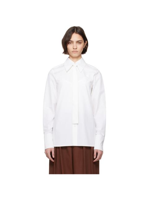 Jil Sander White Cotton Poplin Tie Shirt